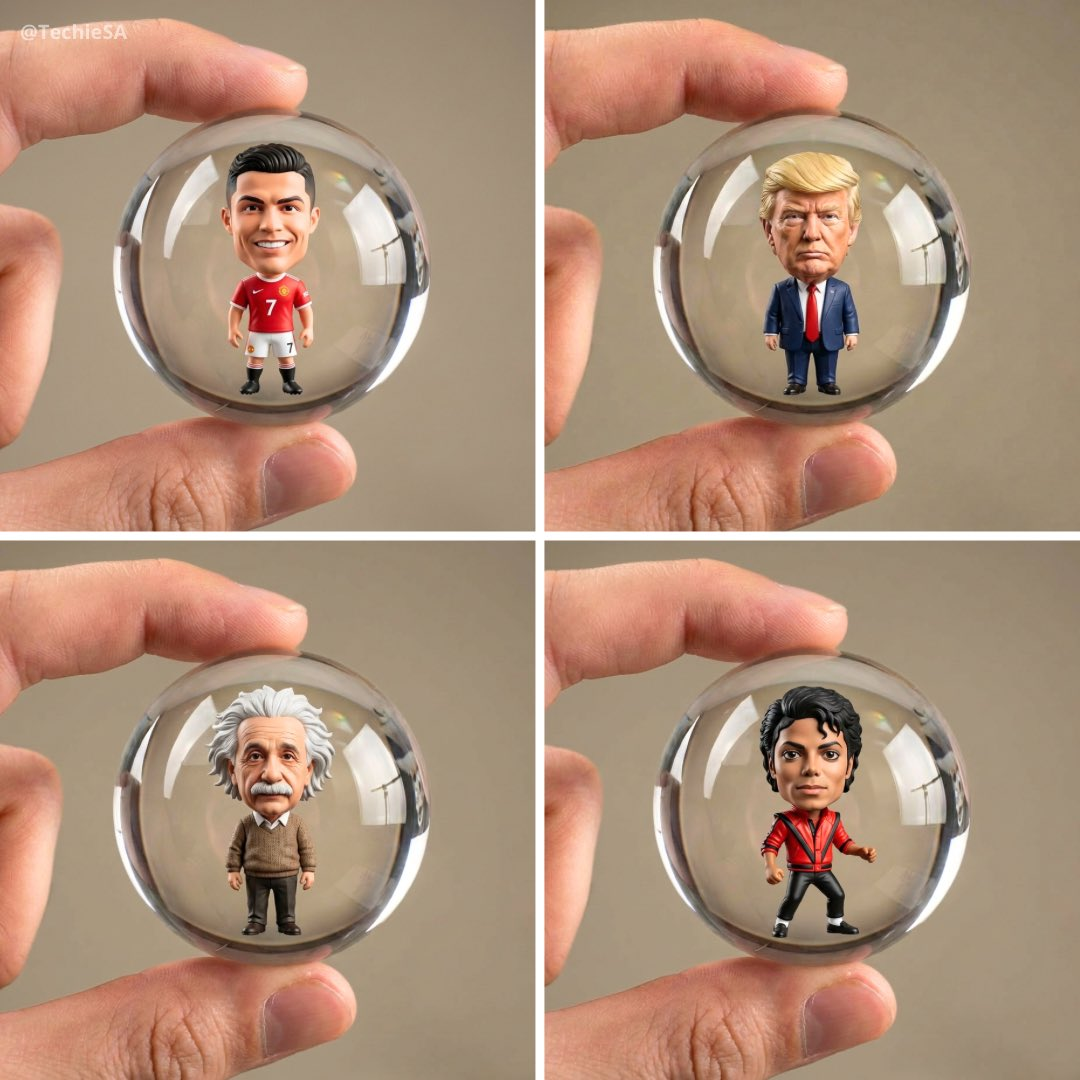 Chibi figure of person inside glass capsule