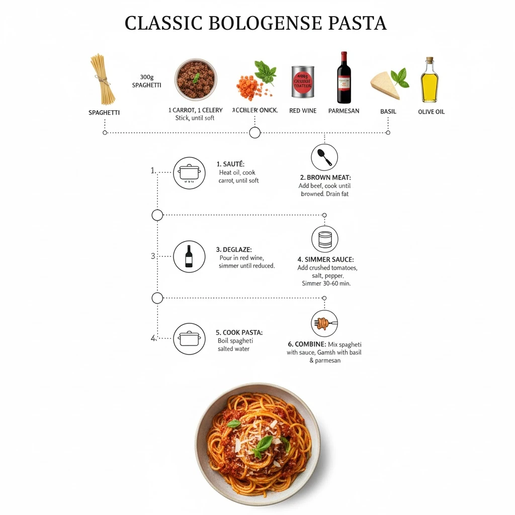 Bolognese Pasta Recipe Infographic
