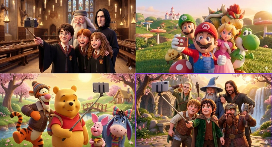 سيلفي جماعي بأسلوب Pixar