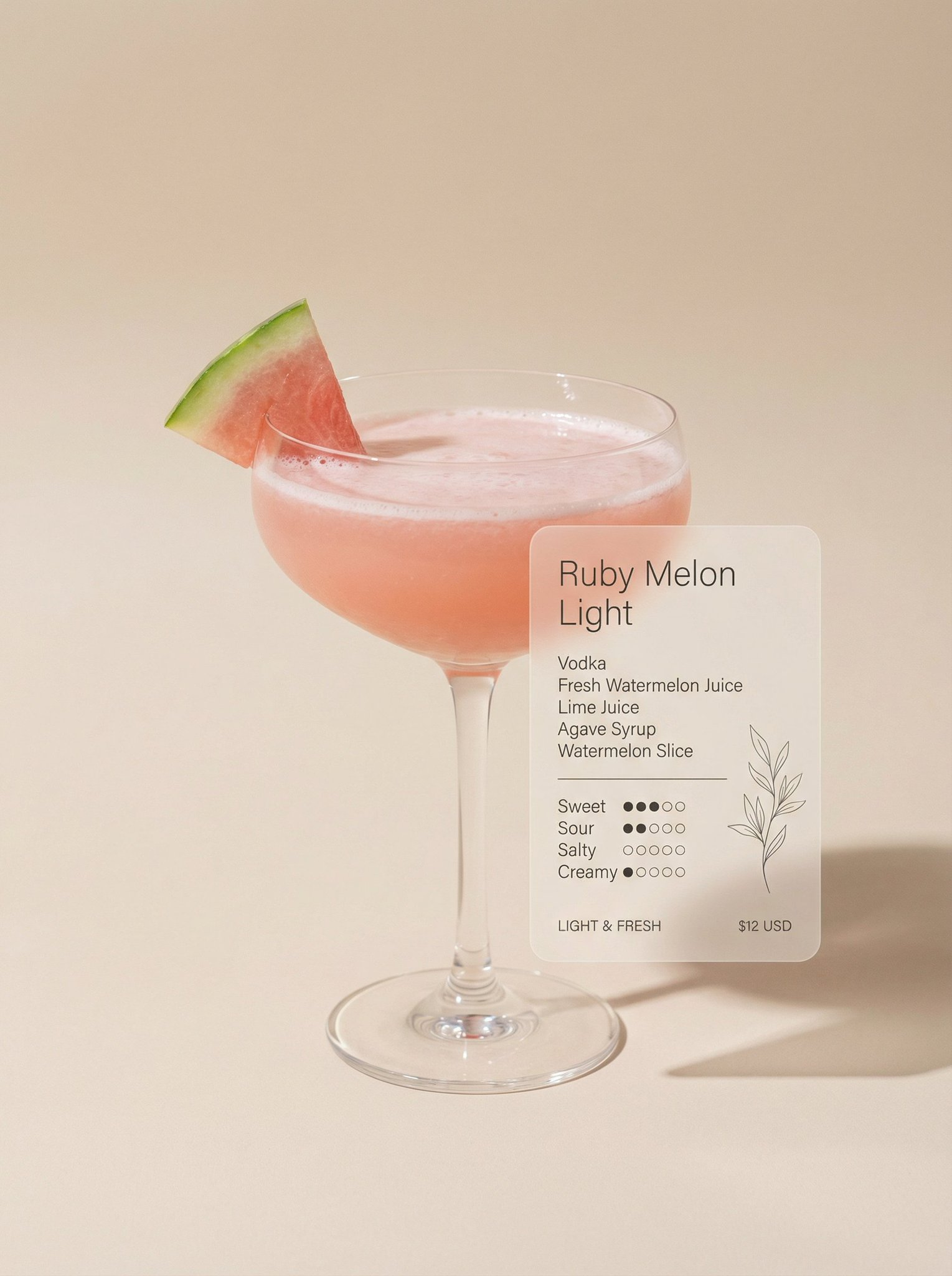 Cocktail Frosted Card