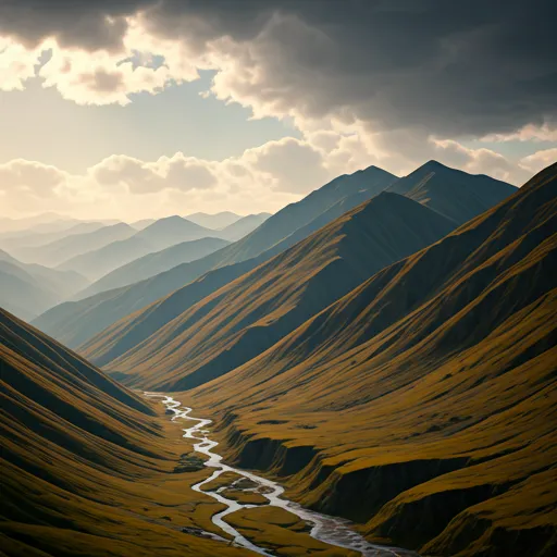 Flaches, niedrig aufgelöstes Foto einer Berglandschaft